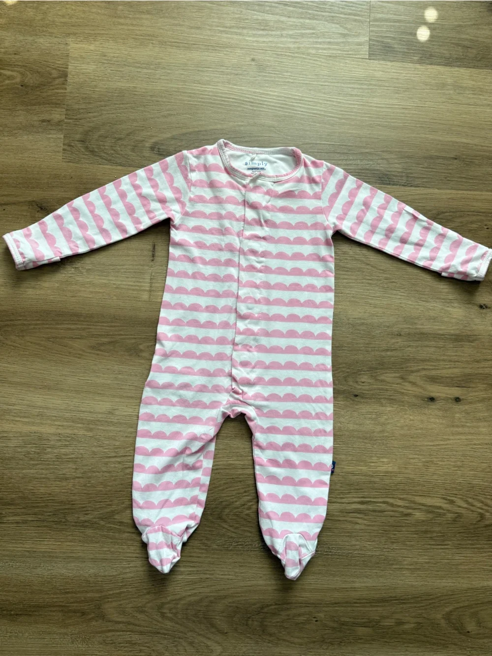 Simply Magnetic Me 3-6months Pink & White One-Piece Pajamas